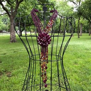 JOAN RIVERS Starlet Style Wine Statement Necklace NWOT